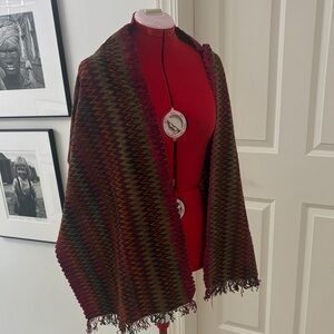 Missoni Burgundy and Green Zigzag Throw